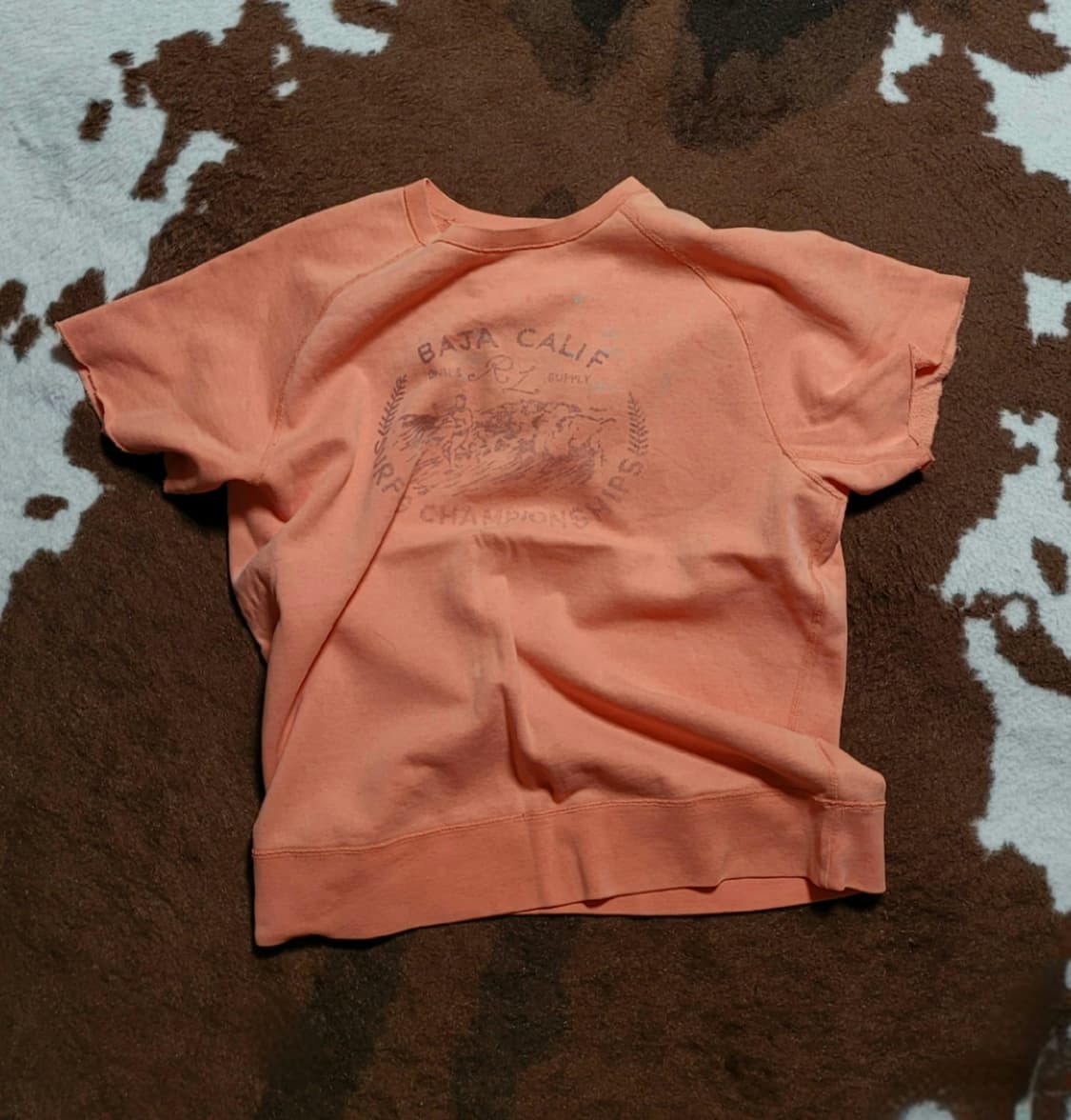 데님앤서플라이 남성용 라이트 오렌지 반팔티(M) 상품이미지1