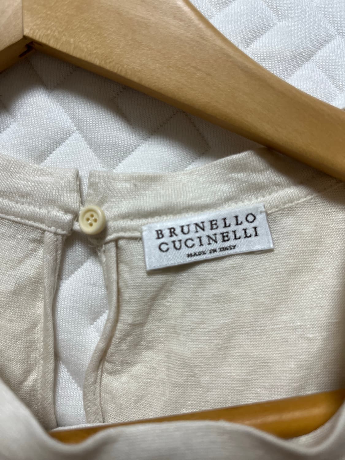 브루넬로 쿠치넬리 화이트 린넨 실크 혼방 티셔츠 L 정품 상품이미지4
