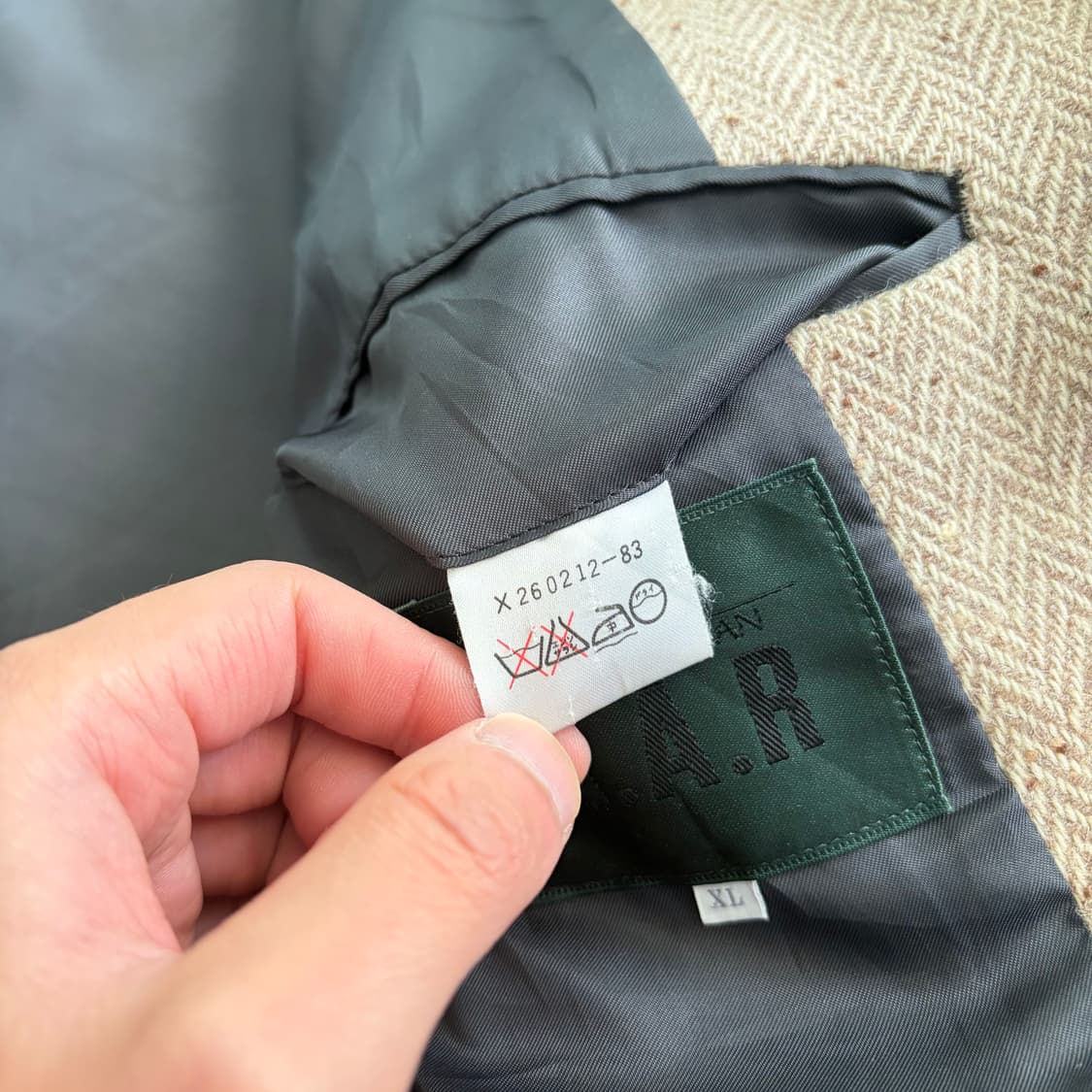 요지야마모토x더반 A.A.R 빈티지 울 헤링본 자켓 XL 상품이미지6