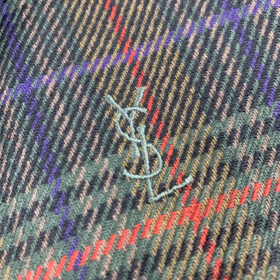 입생로랑 YSL 체크패턴 울 블루종 자켓  상품이미지3