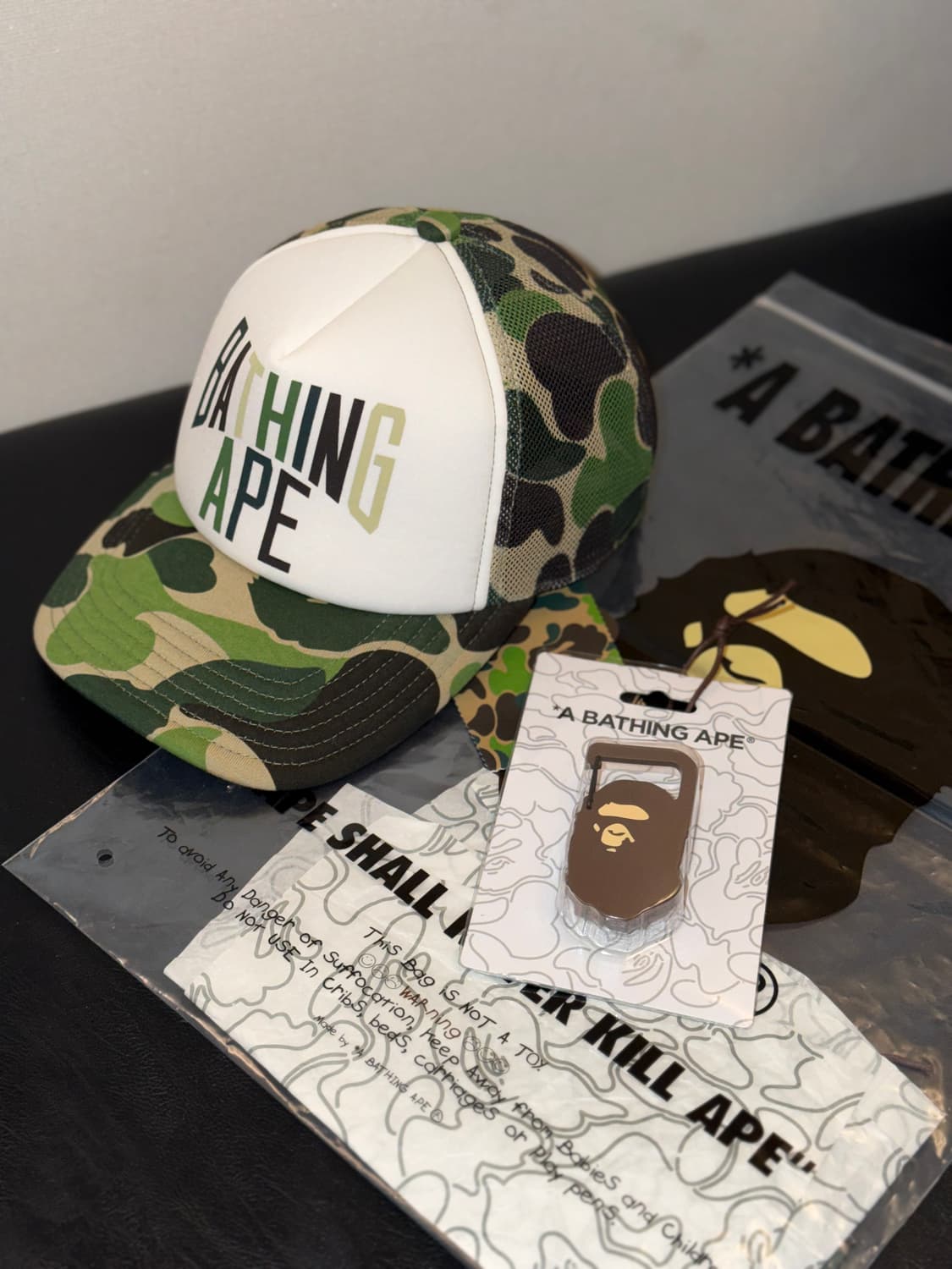 베이프 abc 카모 NYC 로고 메쉬 캡 그린 상품이미지1