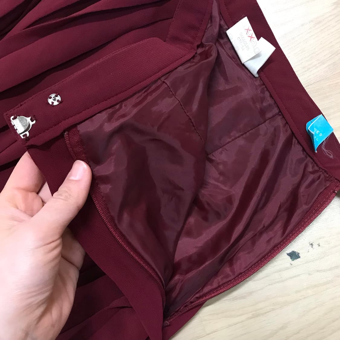 롱 스커트 와인색 상품이미지3