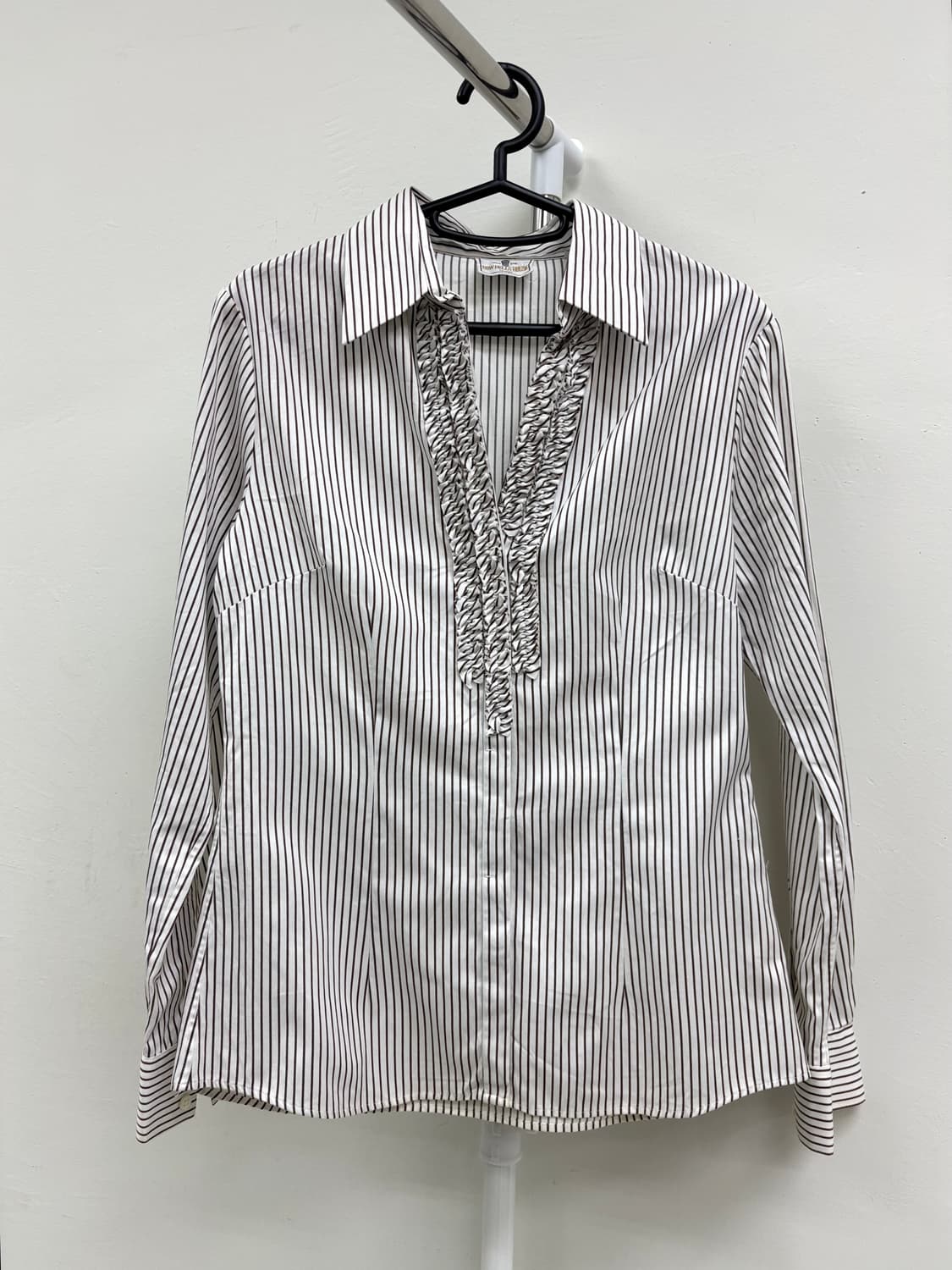 빈티지 브라운 프릴 블라우스 셔츠 상품이미지5