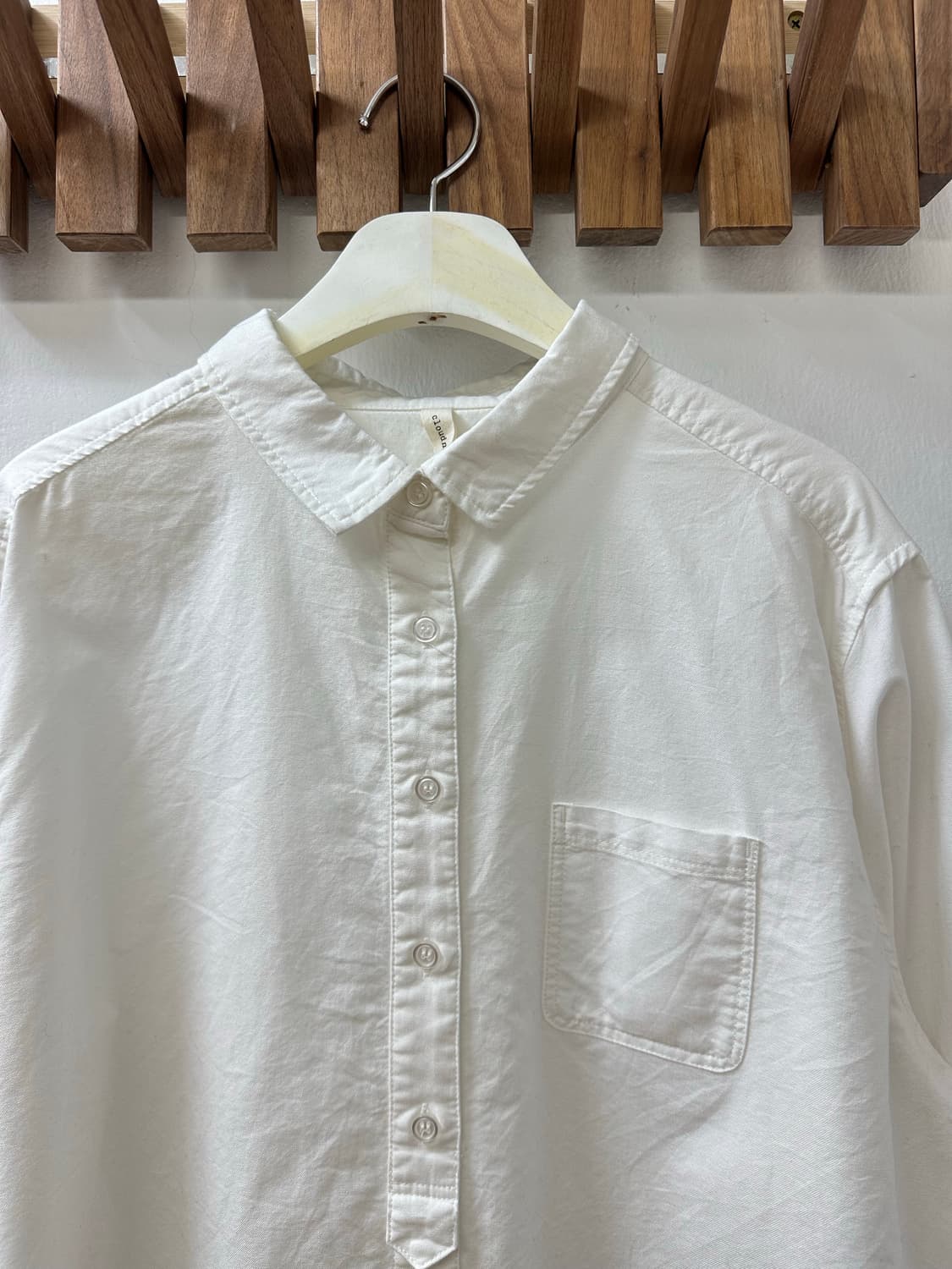 일본빈티지 코튼100% 클래식 베이직 루즈핏 포켓 셔츠  상품이미지2