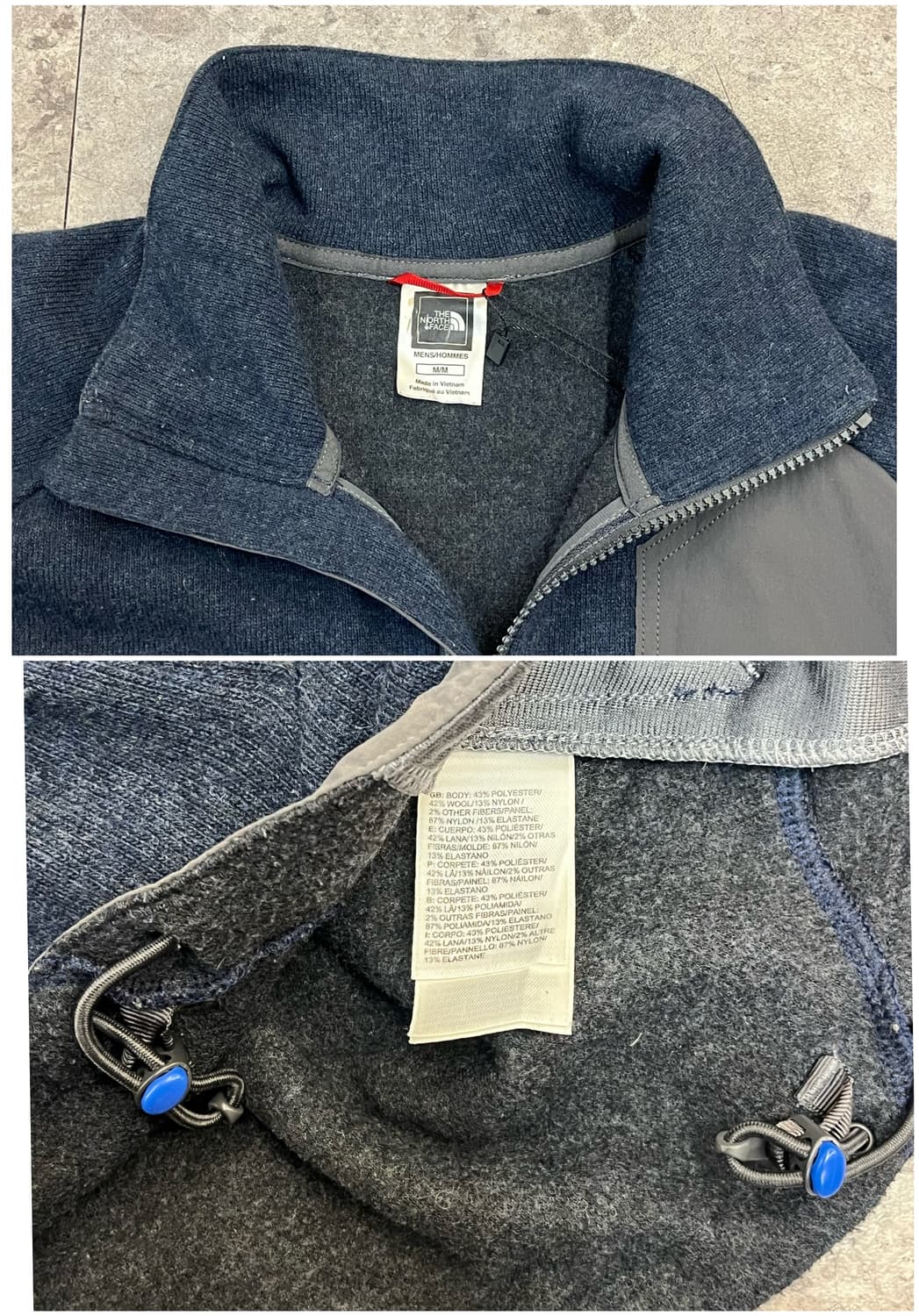노스페이스 니트 집업 자켓 네이비 M #csz2993 상품이미지5