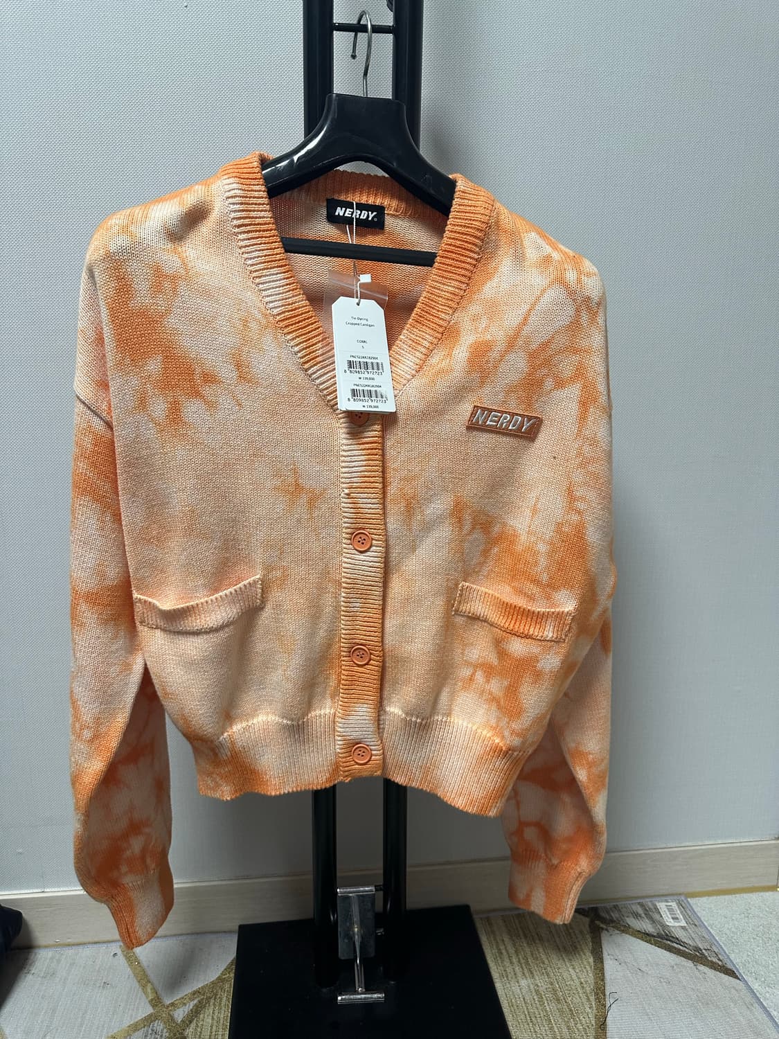 널디 여성가디건 오렌지 물나염숏기장  가디건 -S사이즈  새상품 상품이미지1