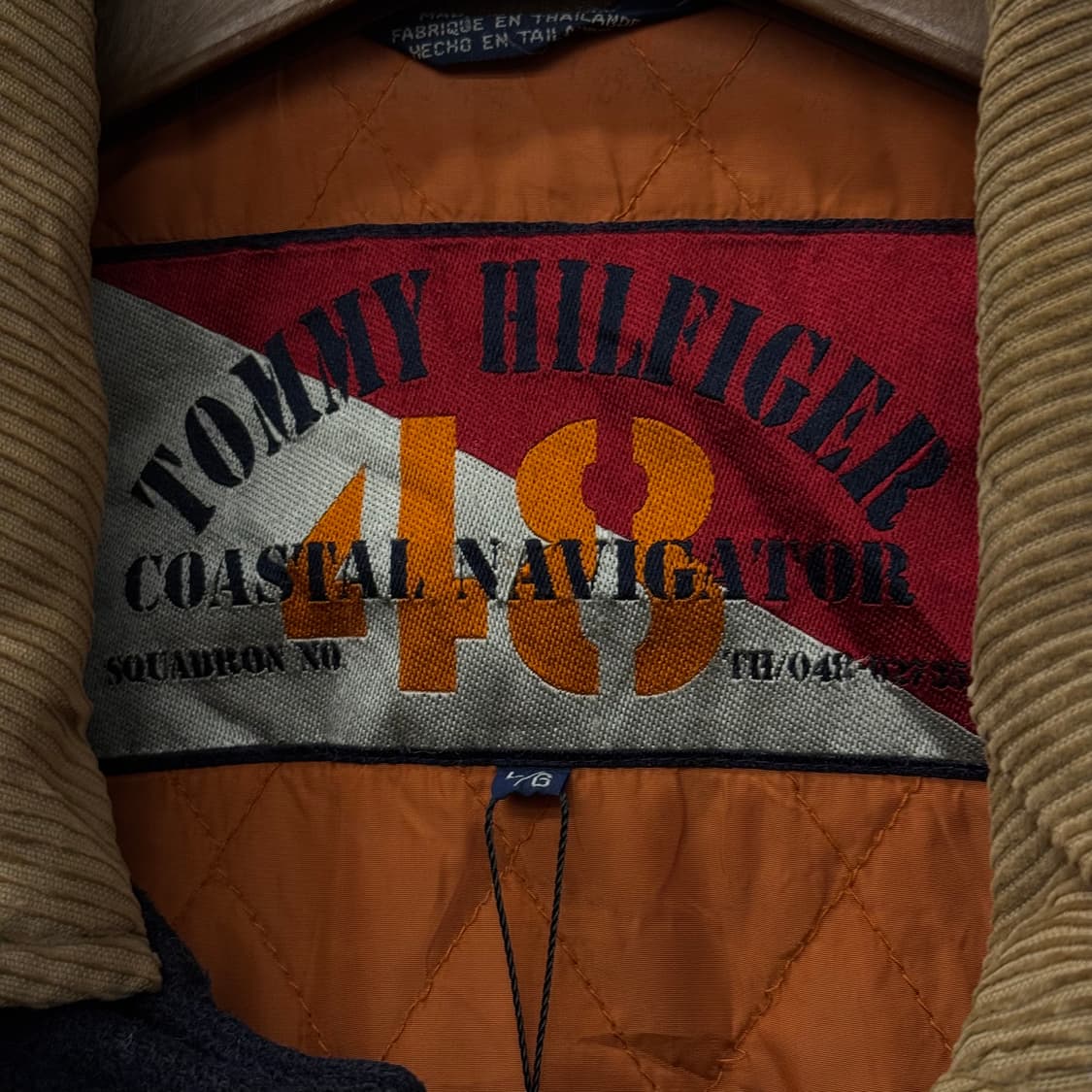 Rare! 90s 타미 힐피거 코듀로이 카라 파이어맨 울 코트   상품이미지7
