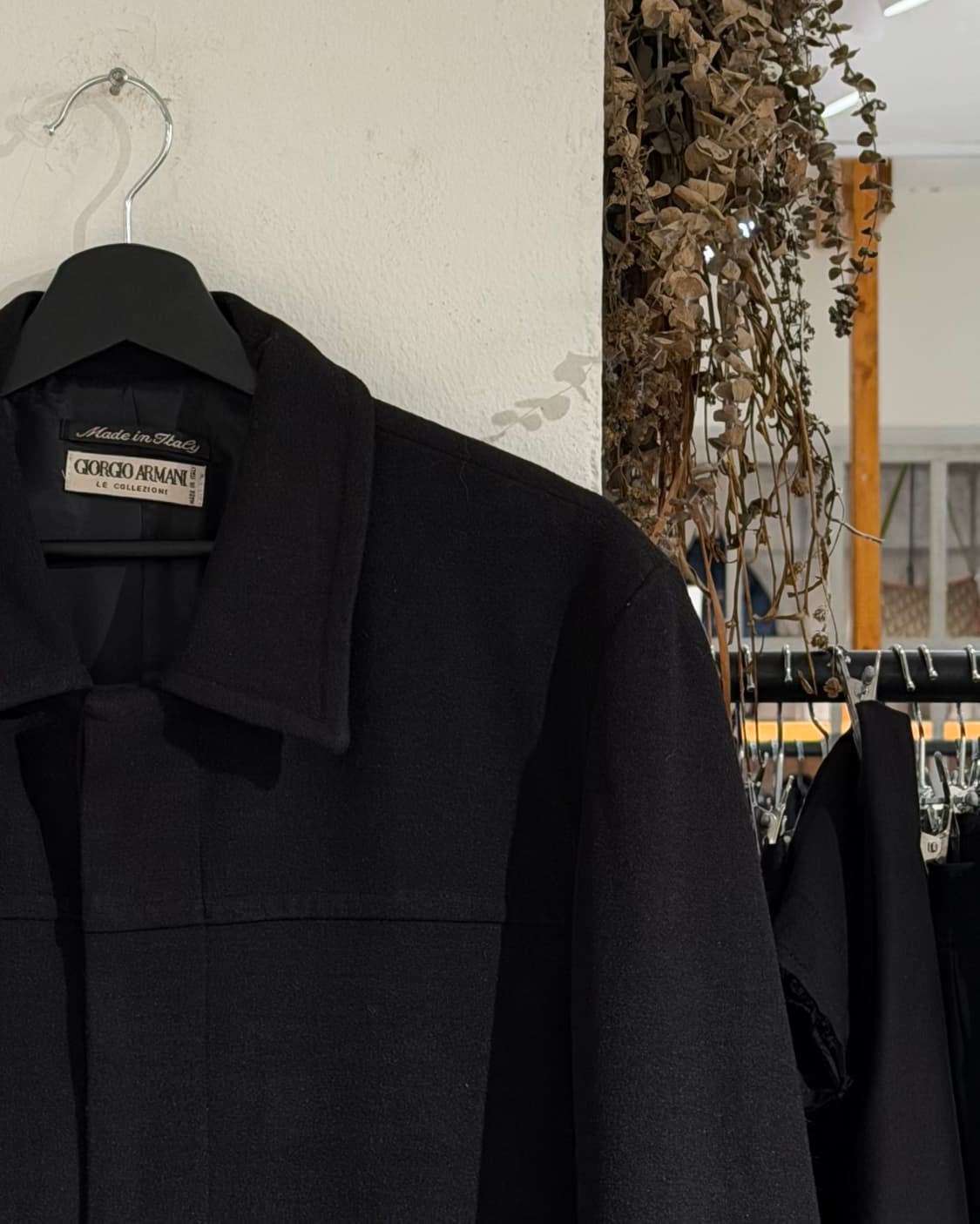 조르지오 아르마니 블랙 울 블랜드 롱 코트 상품이미지3