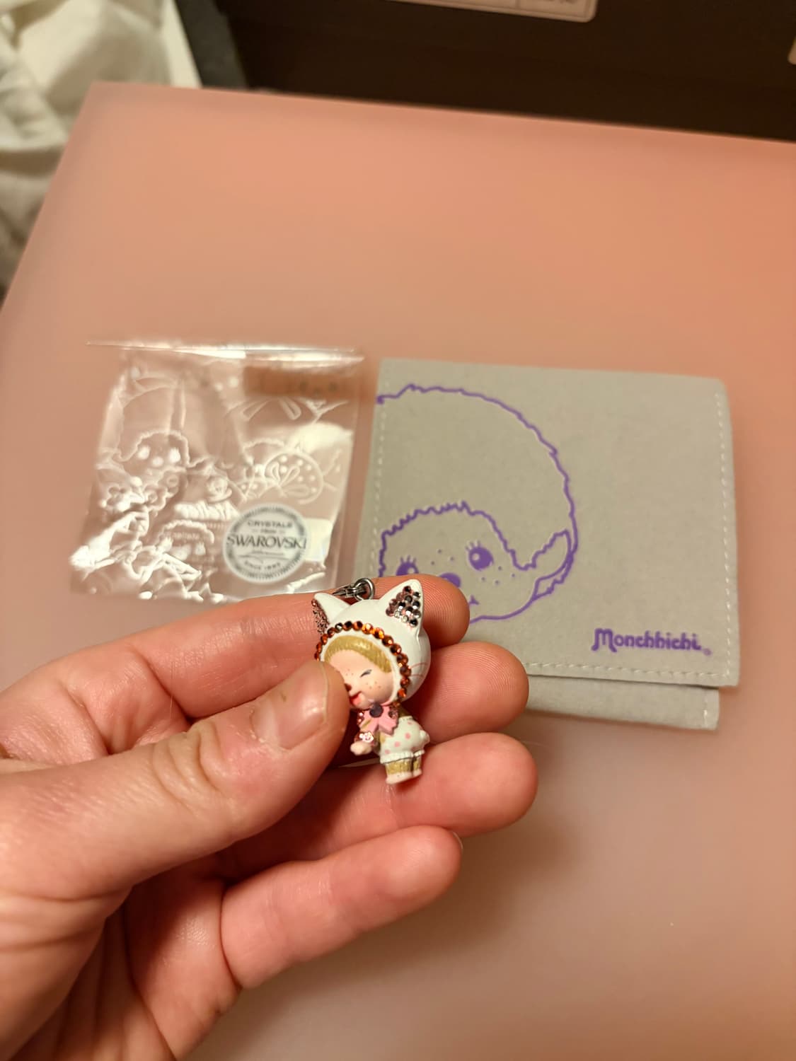 몬치치 스와로브스키 고양이 목걸이 챰 상품이미지2