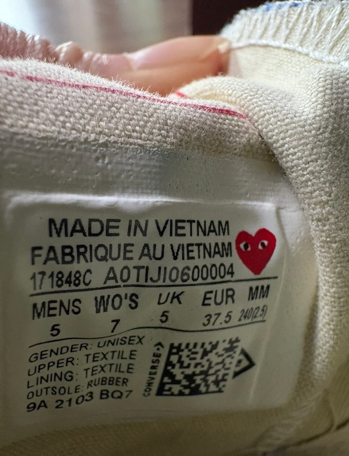 컨버스 x 플레이 꼼데가르송 척 70 로우 블루 쿼츠 240 상품이미지4