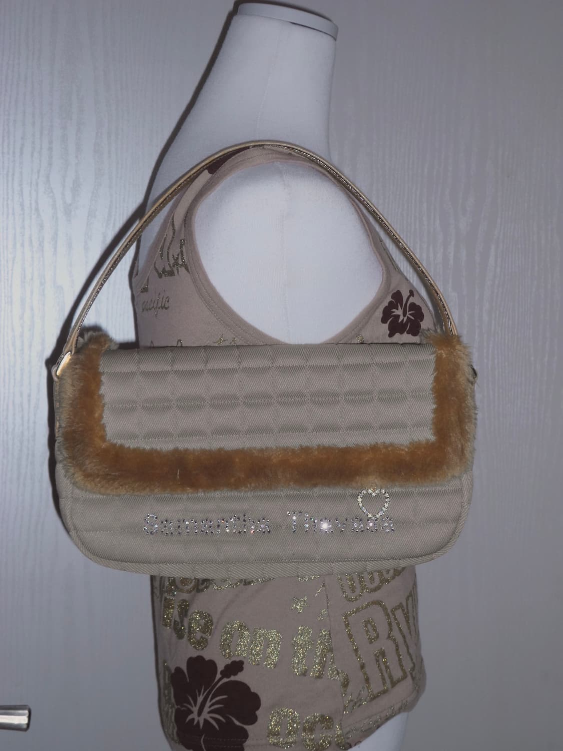 samantha thavasa 갸루  큐빅 퍼 핸드백  상품이미지1