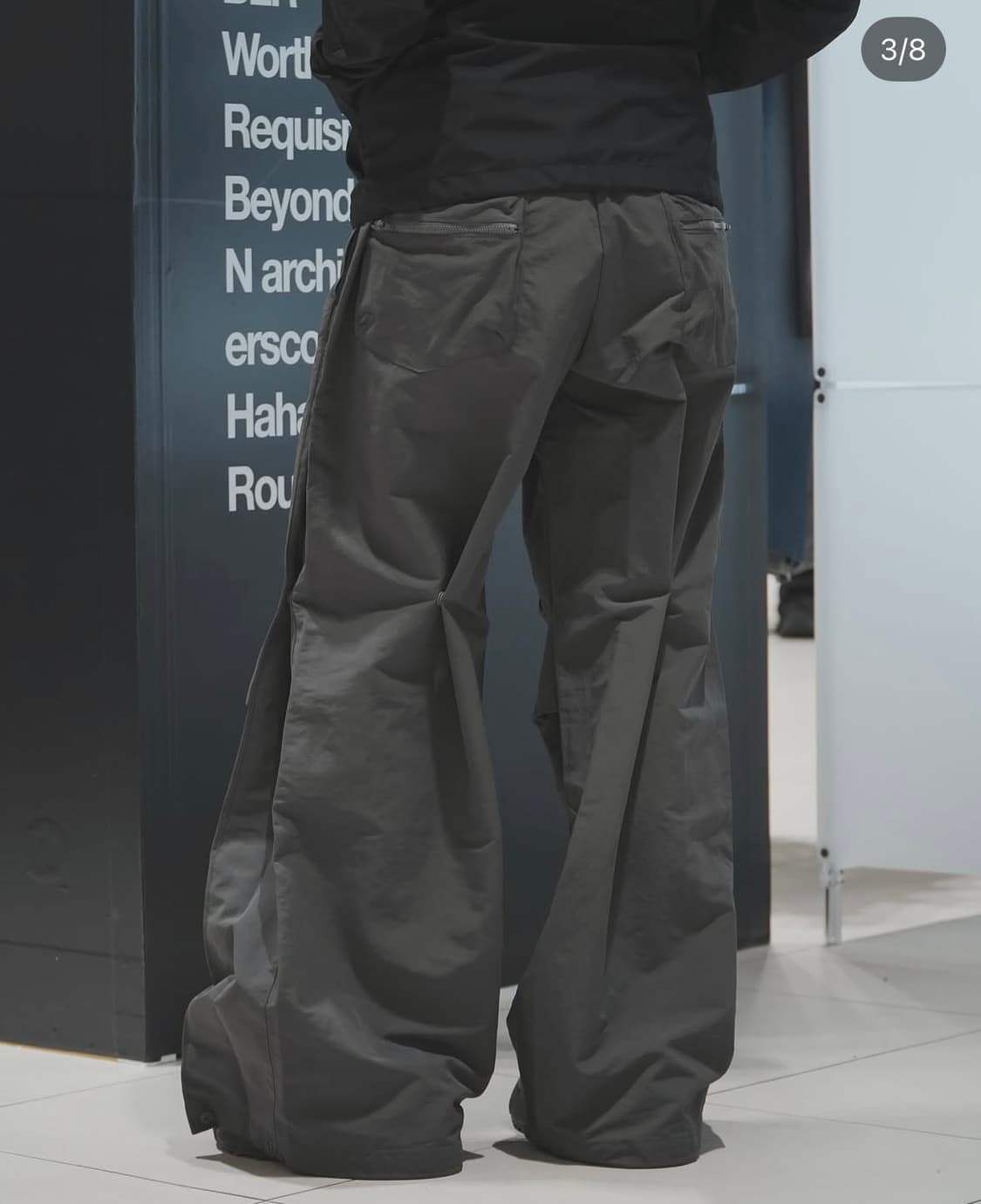 주앙옴므 x 츠통령 더블 레이어드 나일론 팬츠 차콜 L 상품이미지3