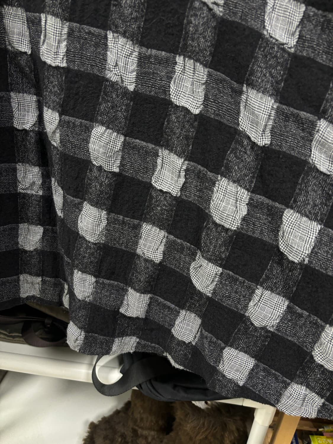 Io comme io 울 체크 롱스커트 상품이미지3