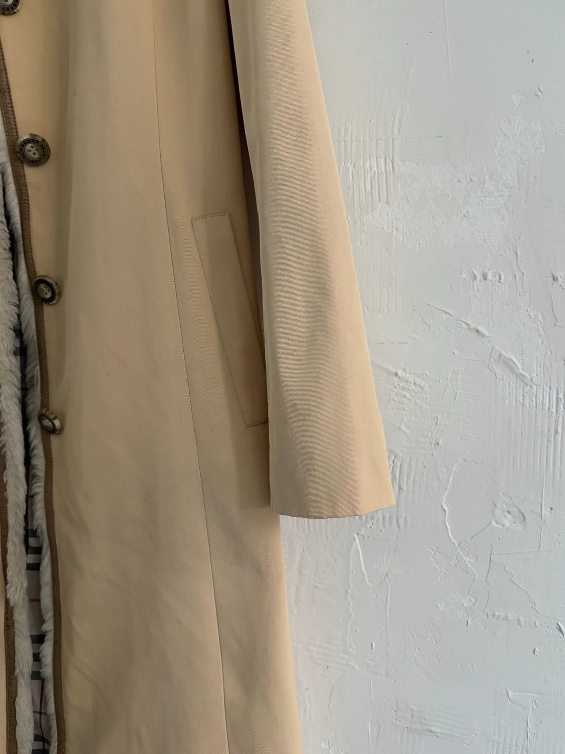 Burberry 버버리 옐로우 시어링  롱 코트 상품이미지5