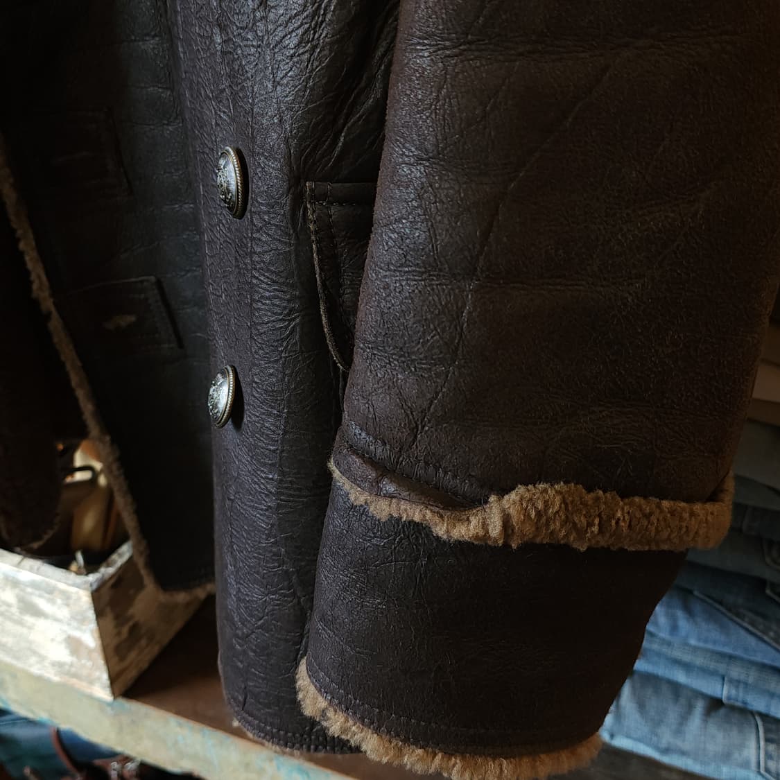 00년대 돌체앤가바나 나폴레옹 더블 브레스티드 쉐어링 레더자켓 48 상품이미지8