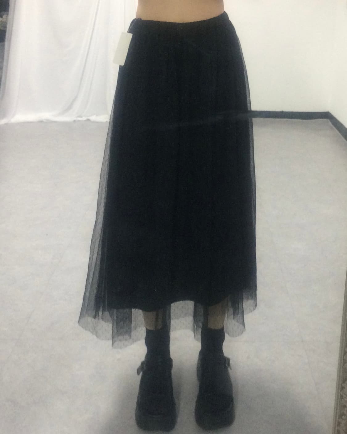 Dot pattern sha long skirt 상품이미지7