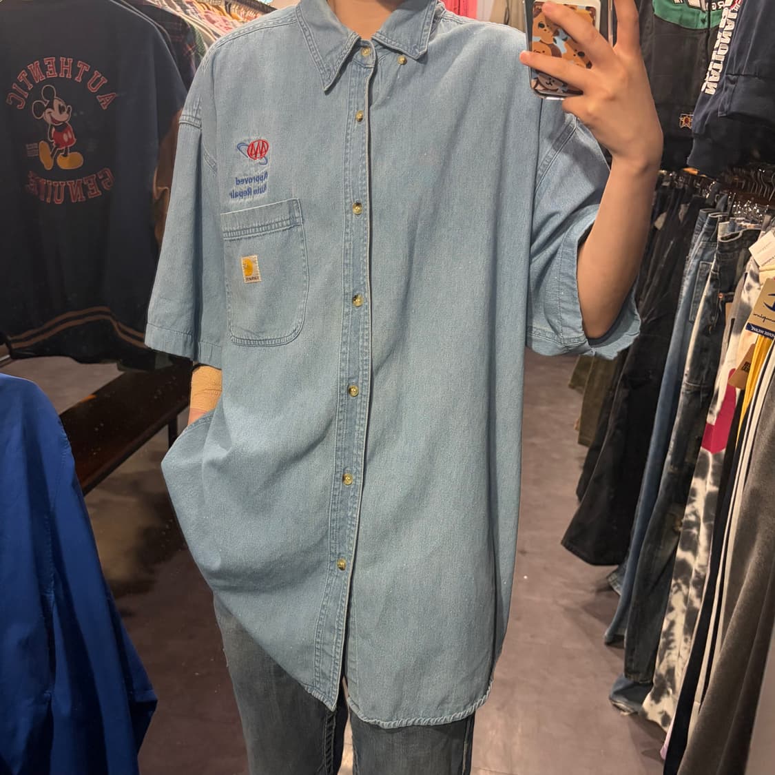 [IM] Carhartt 칼하트 데님 반팔 셔츠 연청 상품이미지2