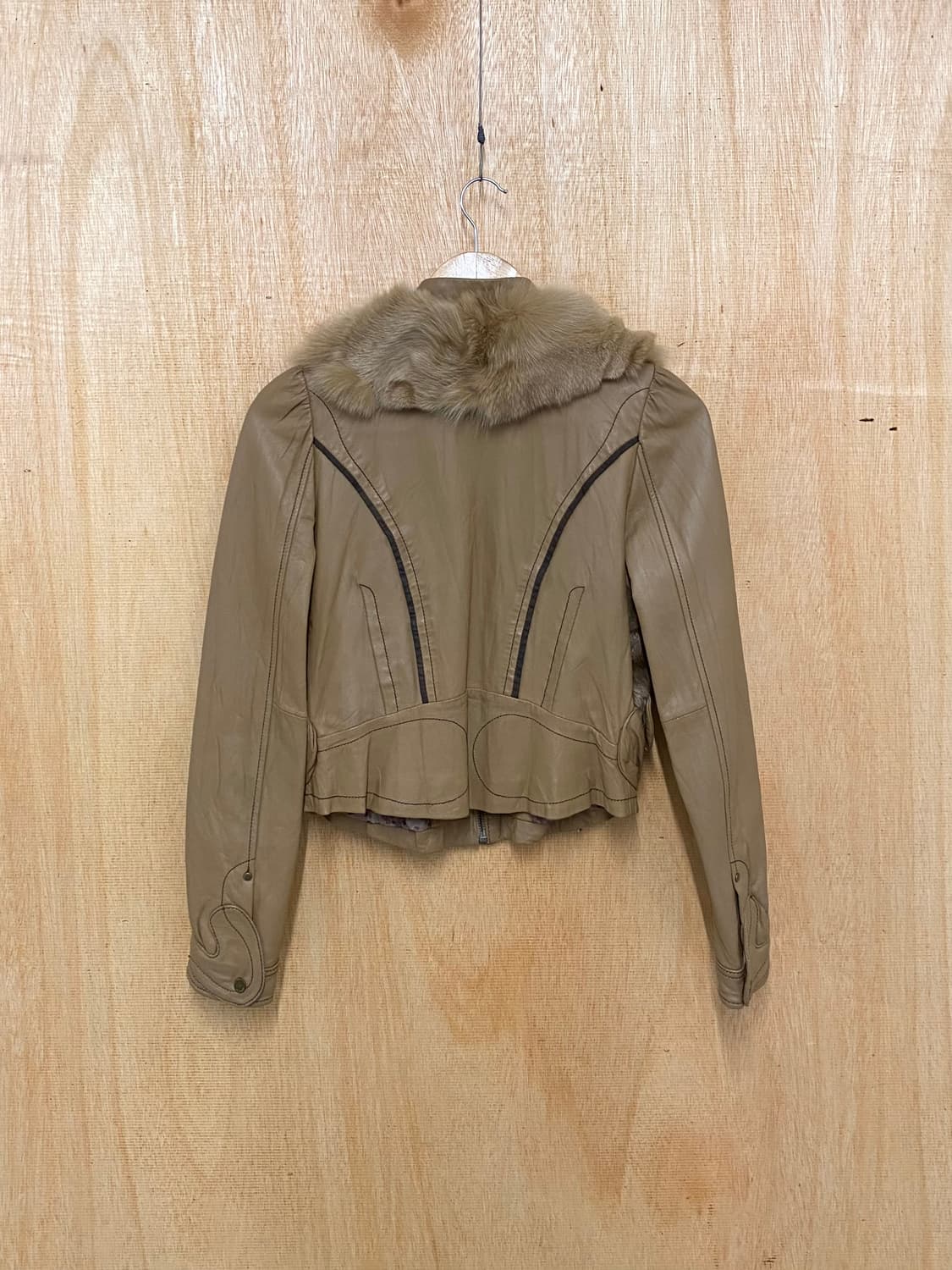 VTG leather grizzly fur Jacket 양가죽 폭스퍼 상품이미지6