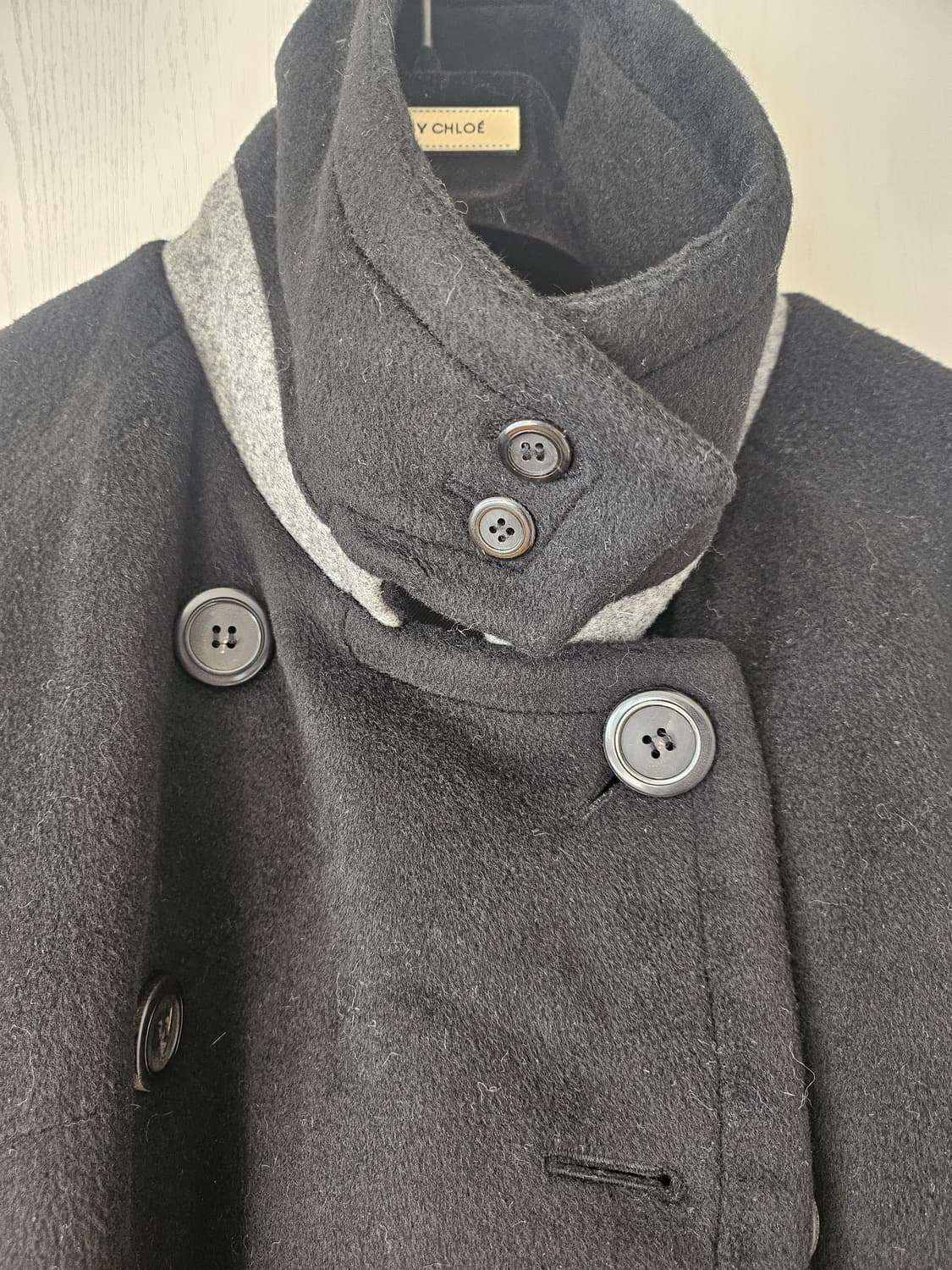 타임 블랙 모직 코트 상품이미지4