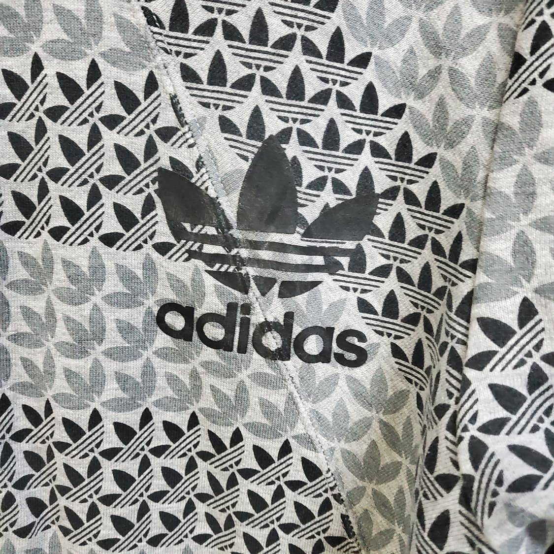 아디다스 트레포일 패턴 후드집업 그레이  상품이미지4