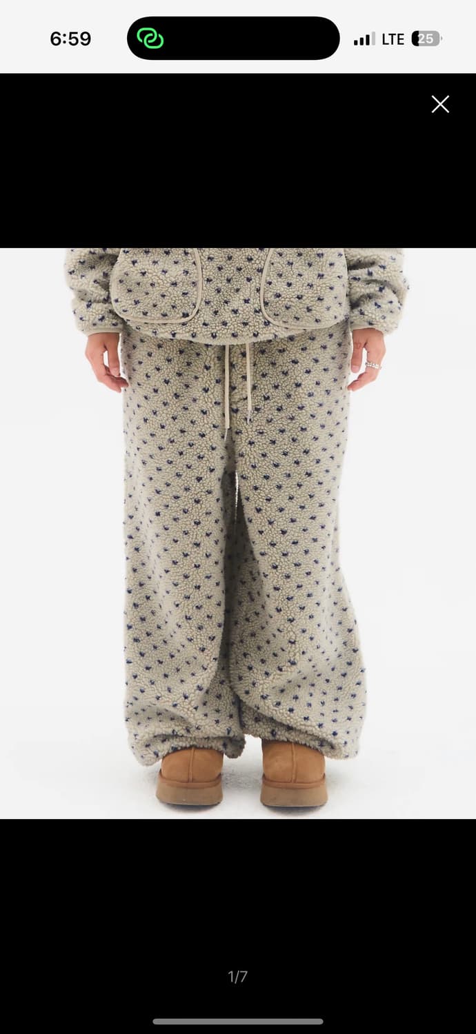 아메스 월드와이드 플리스 와이드 조거팬츠 베이지 상품이미지1