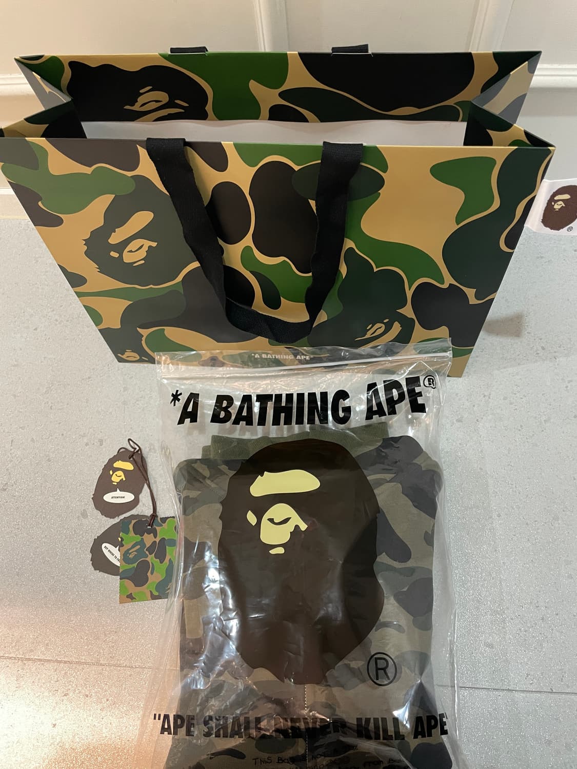 베이프 카모 아미그린 후드집업 녹계 XL 상품이미지2