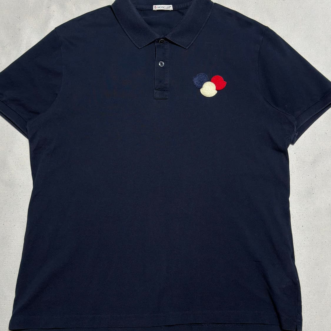 🫶🏻 몽클레어 삼색 로고 네이비 카라 반팔티🫶🏻 상품이미지1