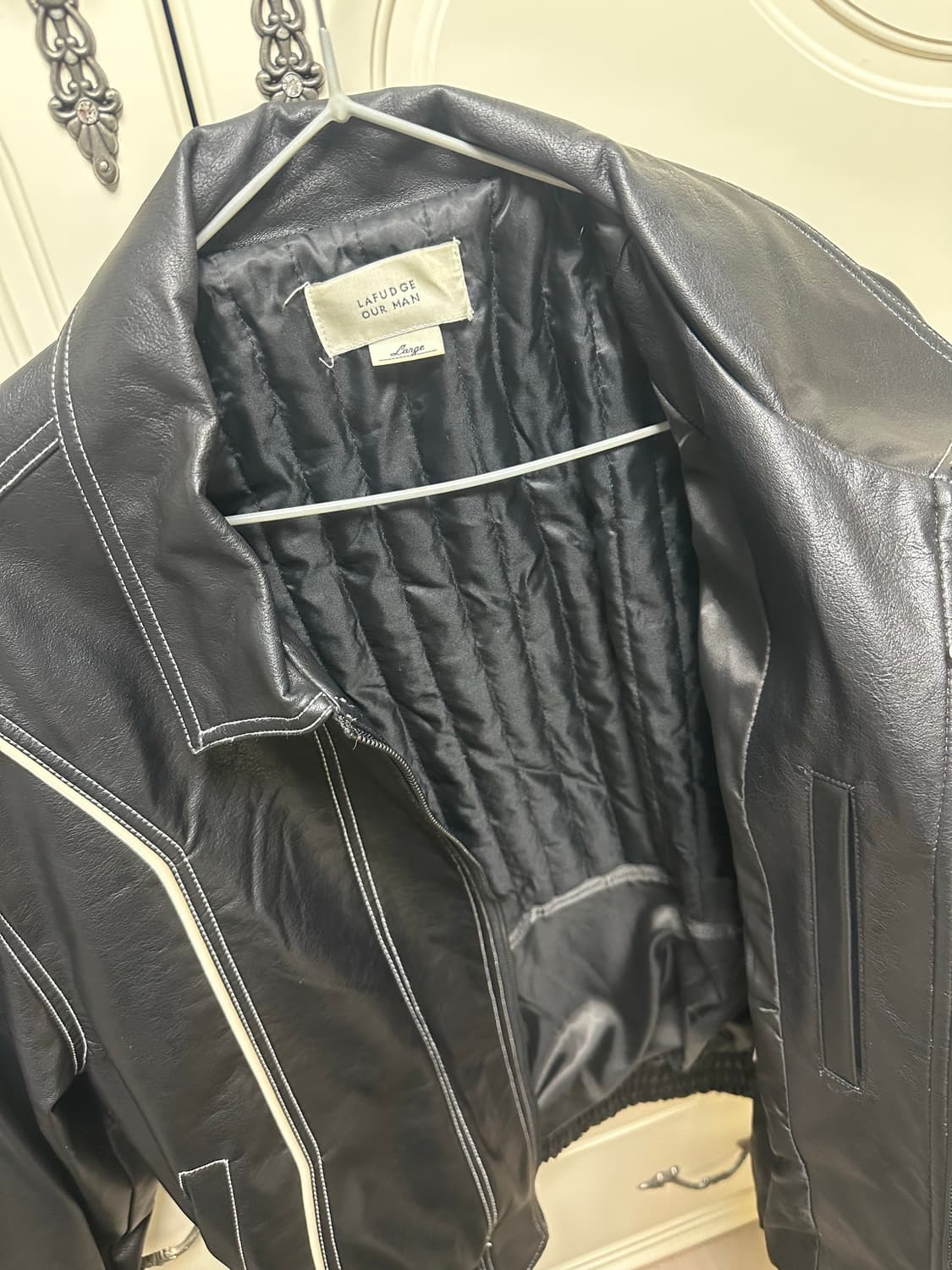 라퍼지스토어 파이핑 레더자켓 가죽점퍼 상품이미지2