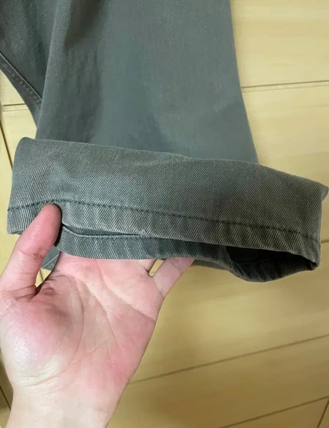 해칭룸 커브진 워시드 올리브 2사이즈 상품이미지6