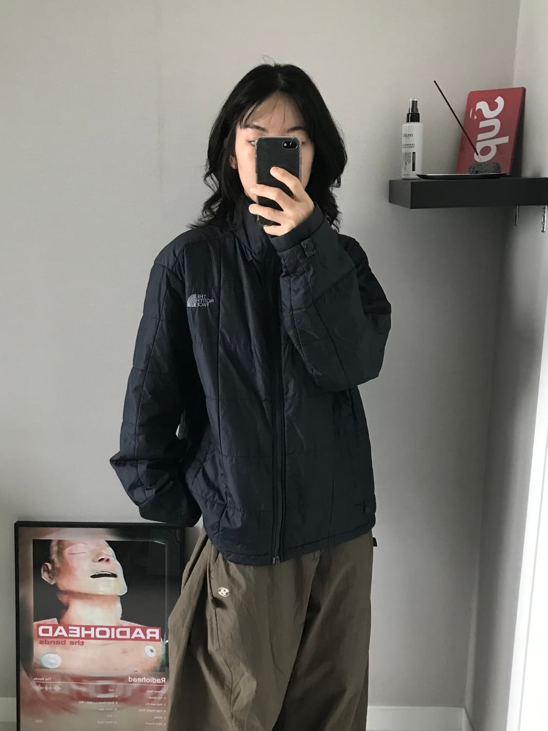 노스페이스 로고 블랙 경량 패딩 상품이미지3