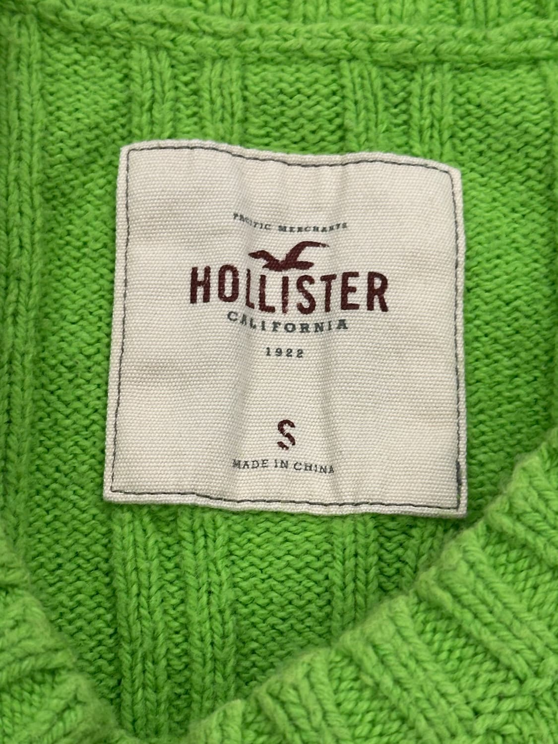 S)홀리스터 빈티지 여성 그린 케이블 크루넥 니트 상품이미지3