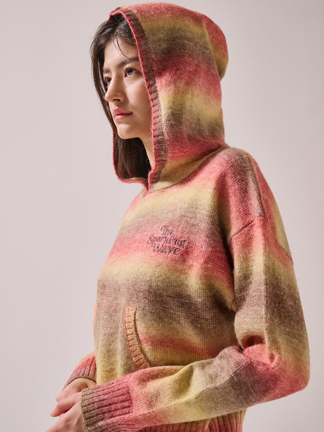 Gradation Knit Hoodie Brown 상품이미지6