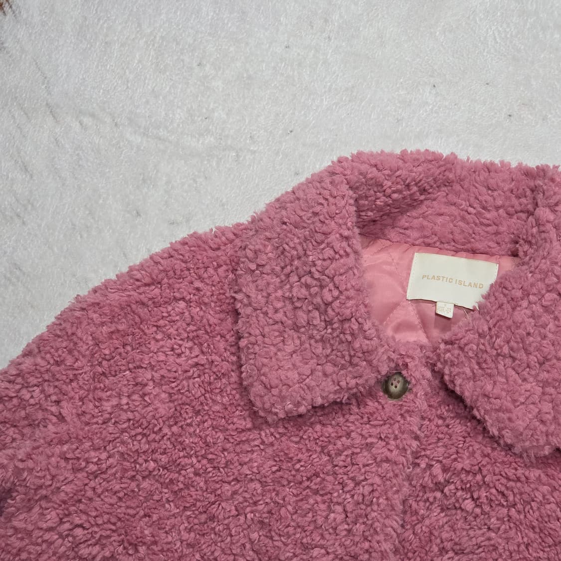 빈티지 핑크 뽀글이 퍼 누빔 자켓 상품이미지2