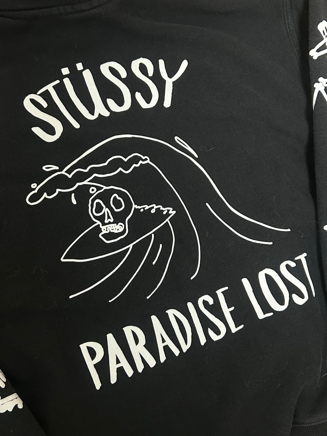 스투시 파라다이스 로스트 스컬 블랙 후드티 상품이미지5