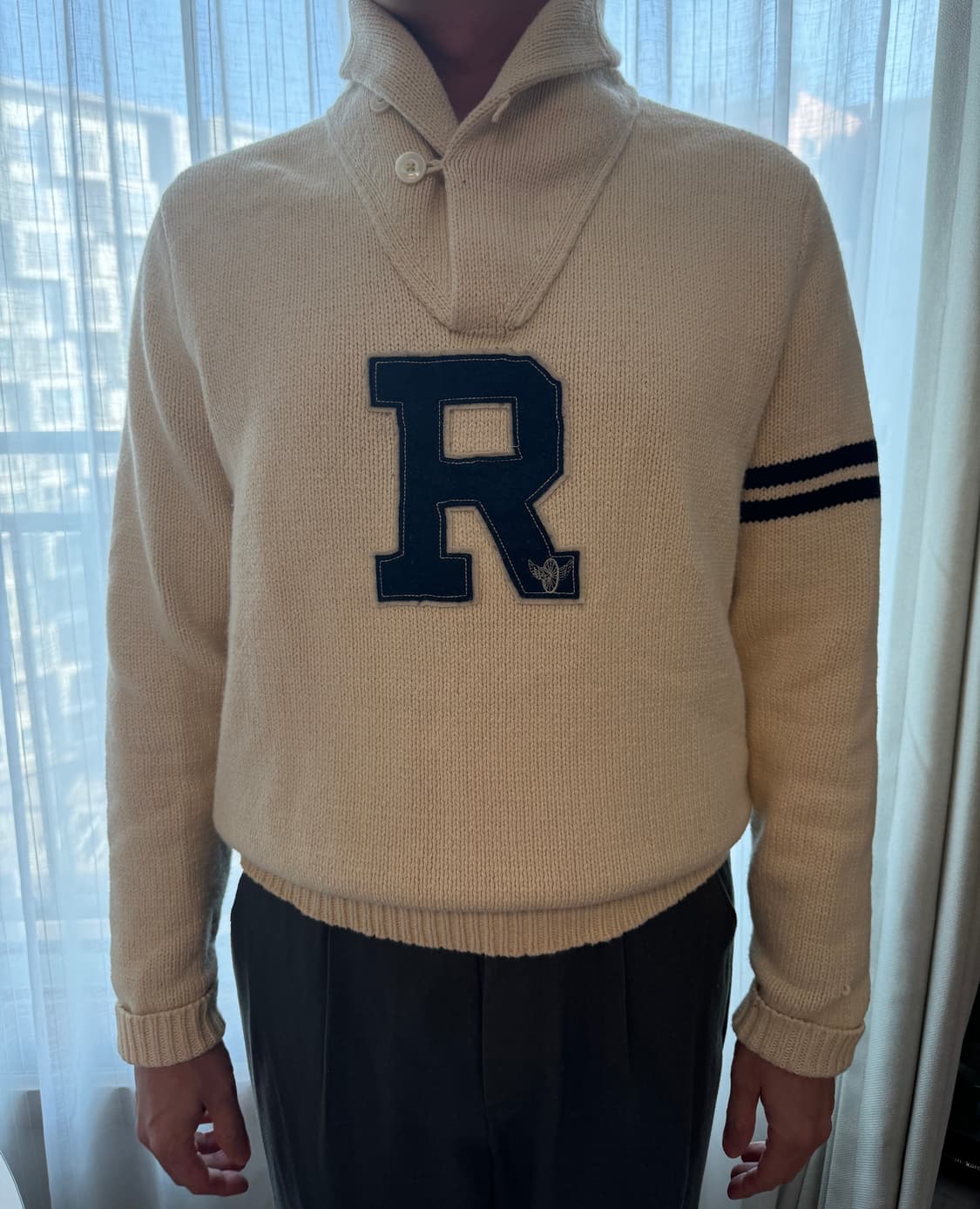 폴로 랄프로렌(럭비)R 로고 숄카라 니트 상품이미지2