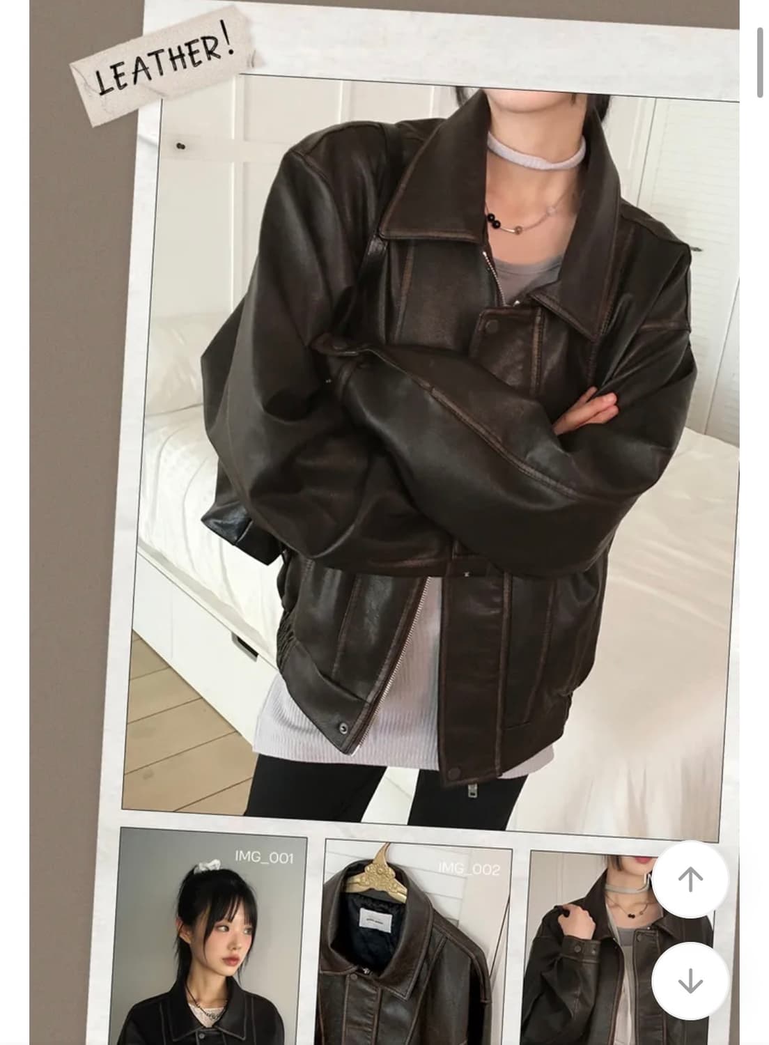 원더원더 레더자켓 검정색 상품이미지1