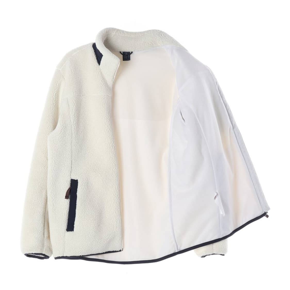 몽벨 크림 네이비 배색 쉐르파 후리스 자켓 L 상품이미지2
