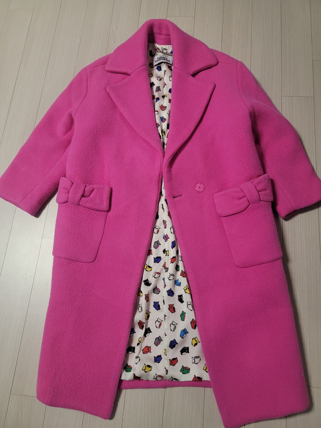 럭키슈에뜨 한예슬 리본 코트 (Hot Pink) 36사이즈 상품이미지6