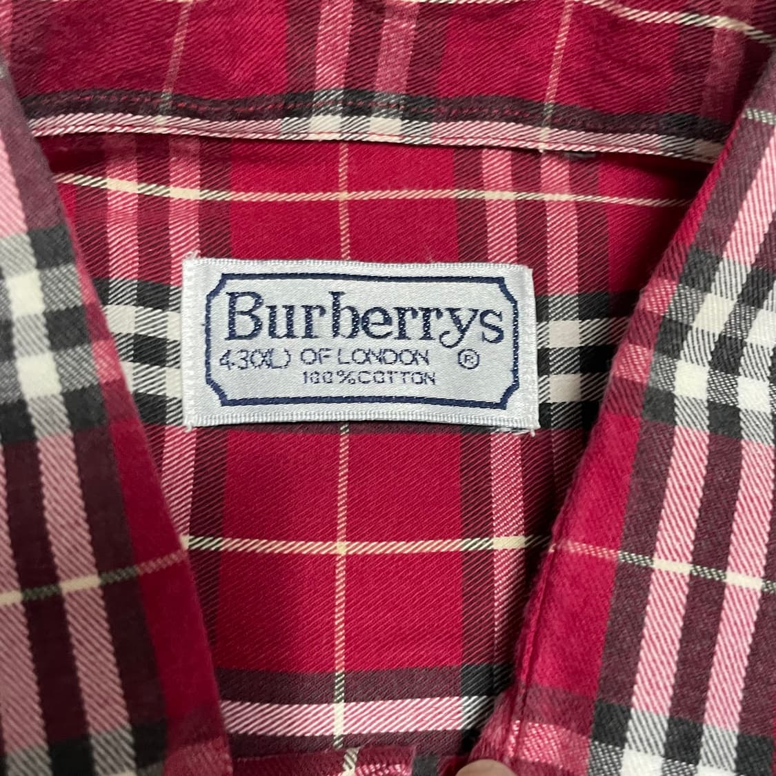 43(XL) 버버리 레드 노바체크 셔츠 상품이미지4