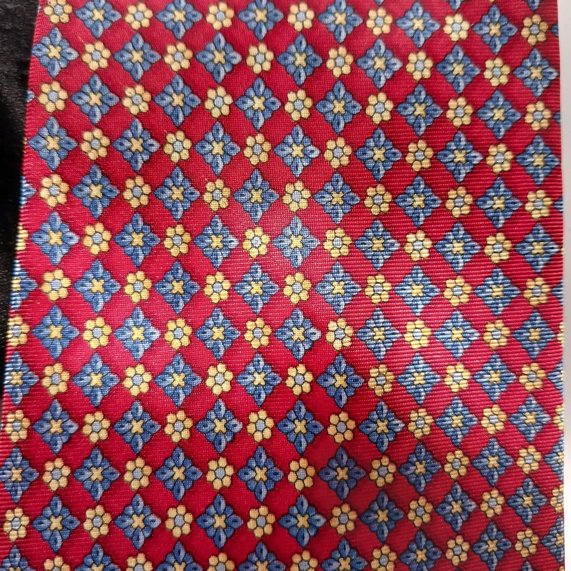 란셀 실크 레드 플라워 기하 패턴 넥타이 9.5cm A+등급 A18741 상품이미지6