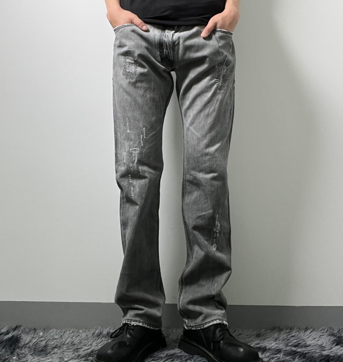 diesel 디젤 사파도 그레이 워싱 데님 팬츠 32 상품이미지1