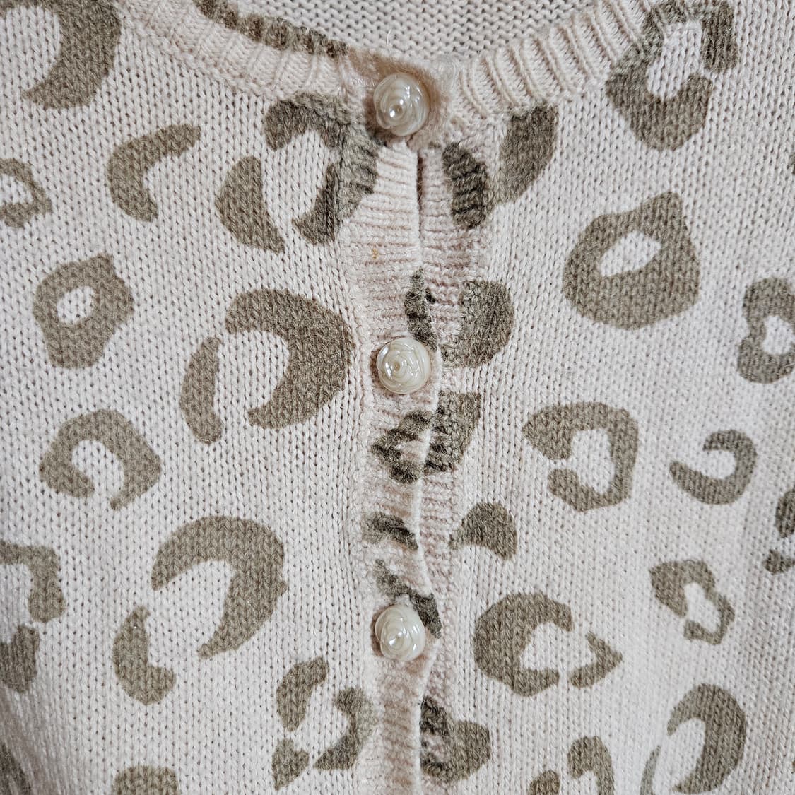 리즈리사 핑크 호피 가디건 라떼갸루 LIZLISA 상품이미지3