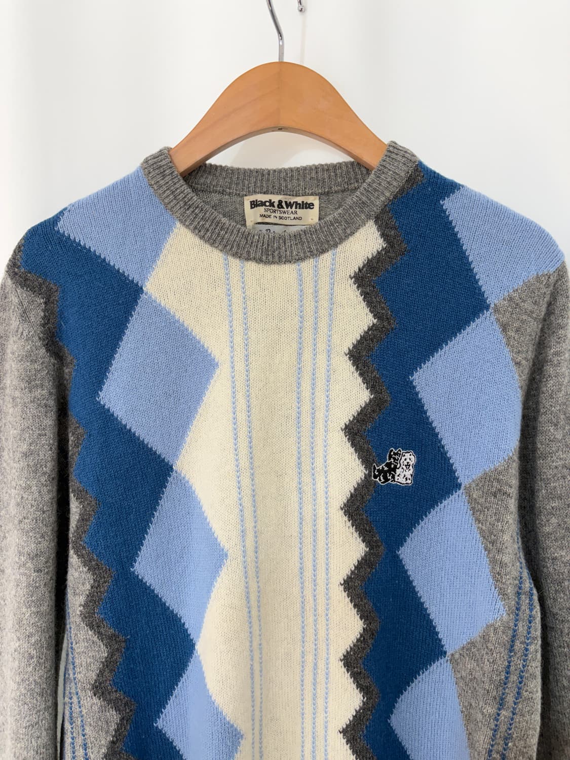 BLACK & WHITE wool knit (madeinSCOTLAND) 상품이미지2