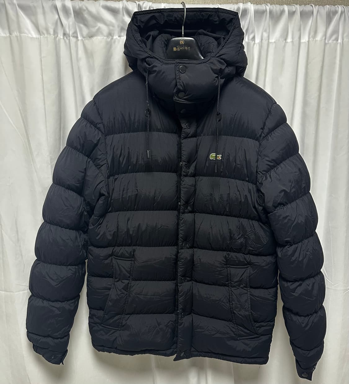 no.109 라코스테 블랙 패딩 점퍼 L 상태 좋음 상품이미지2