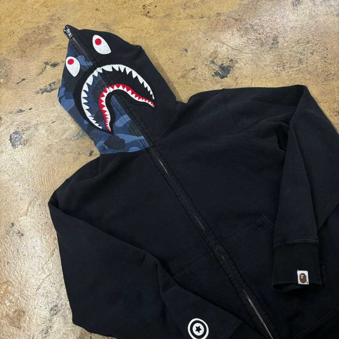 베이프 하프 블루 청계 카모 풀 후드집업  상품이미지1