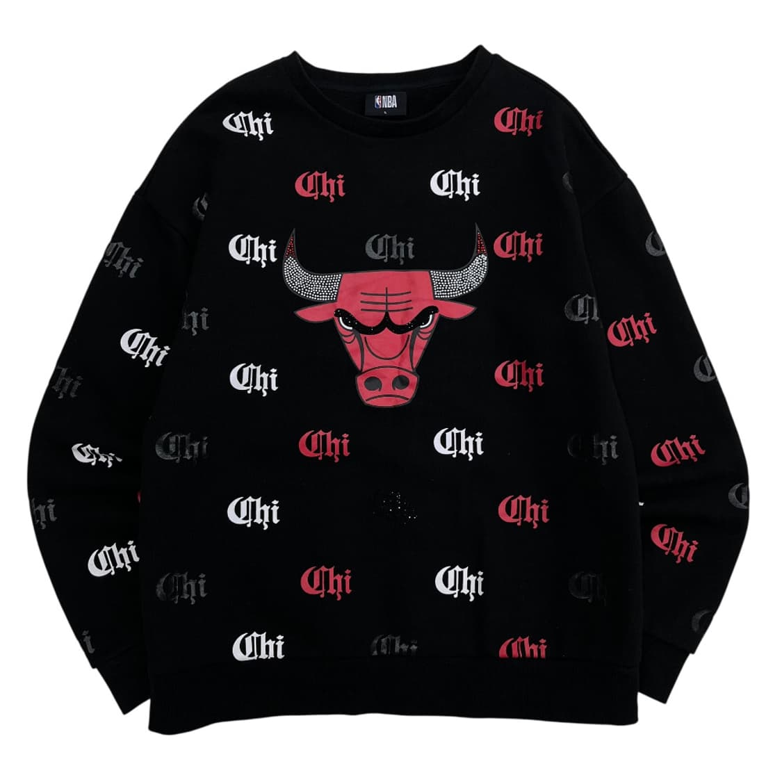 NBA 시카고불스 패턴 블랙 맨투맨 L 상품이미지2