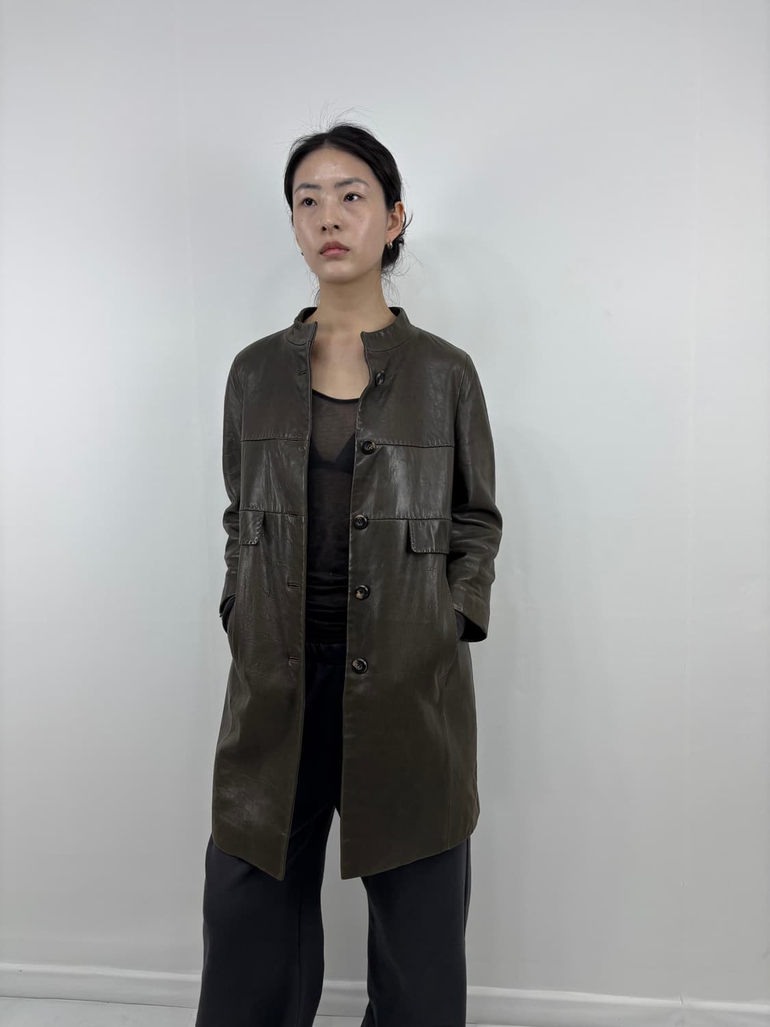 DEMIAN LAMBSKIN HALF COAT 상품이미지7