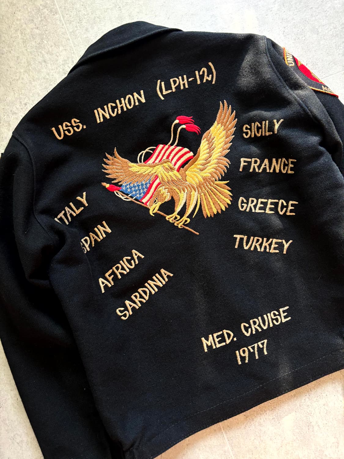 70s 미 해군 USS 수베니어 울 자켓 100 상품이미지10