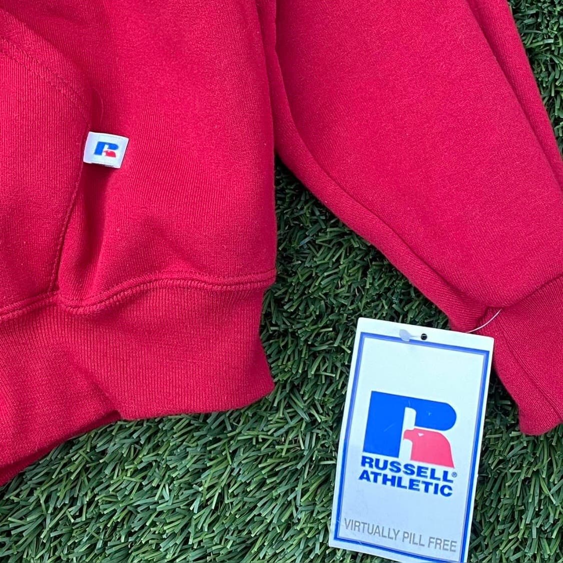 [XL] 90s 빈티지 러셀 후드 레드 데드스탁 상품이미지5