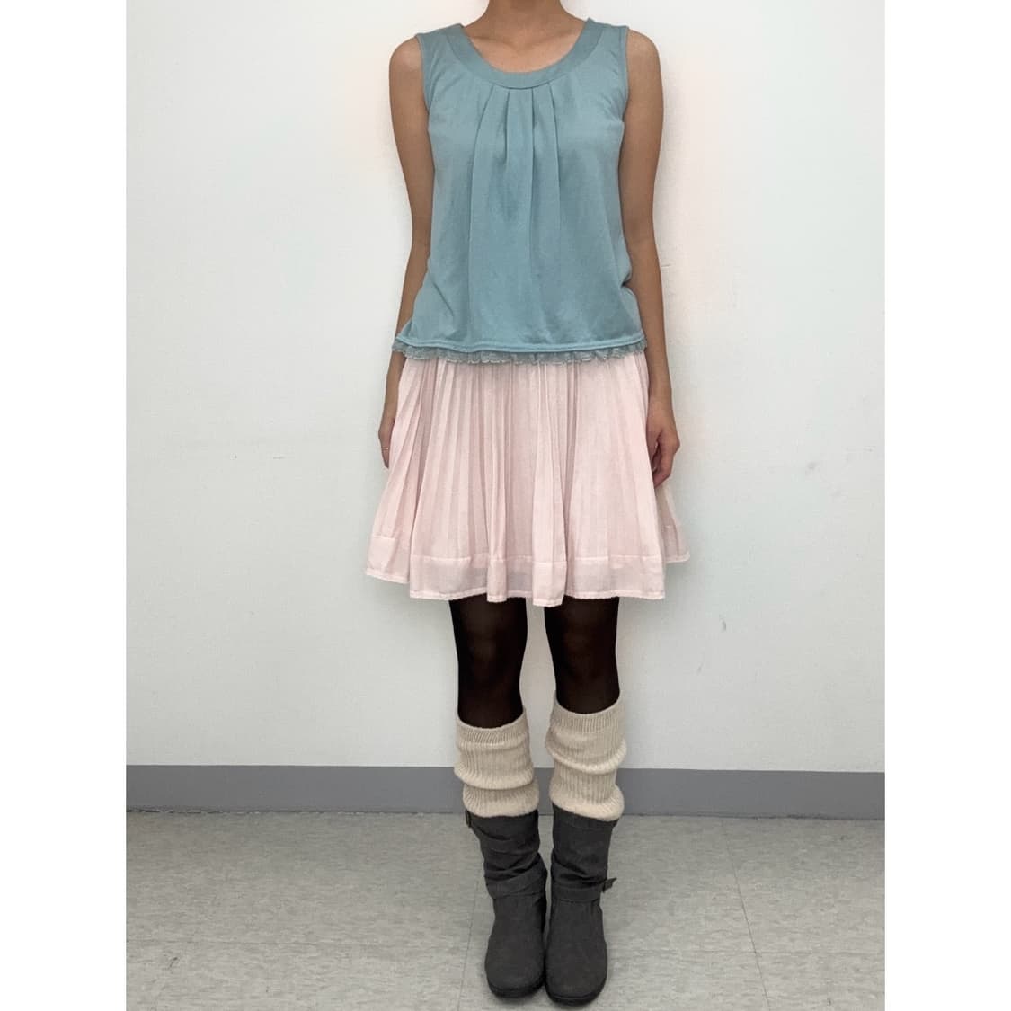 빈티지 민트 슬리브리스 상품이미지3